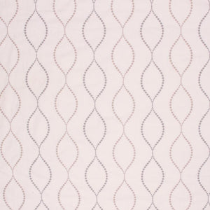 Embroidered Cotton Trellis Drapery Fabric Cream Beige / Fog RMIL1
