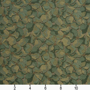Essentials Heavy Duty Forest Olive Green Floral Petal Upholstery Fabric / Juniper