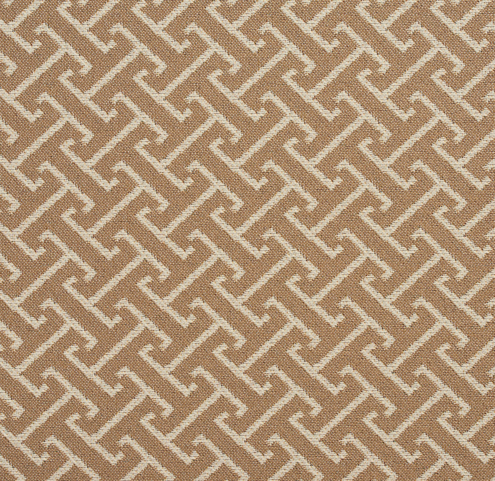 Essentials Outdoor Upholstery Drapery Fret Fabric / Brown