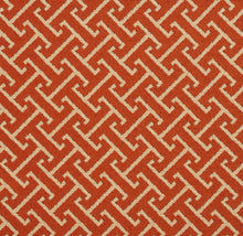 Load image into Gallery viewer, Essentials Outdoor Upholstery Drapery Fret Fabric / Coral