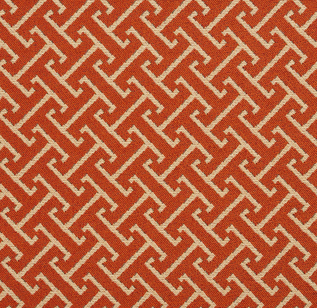 Essentials Outdoor Upholstery Drapery Fret Fabric / Coral