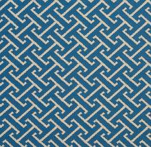 Load image into Gallery viewer, Essentials Outdoor Upholstery Drapery Fret Fabric / Navy