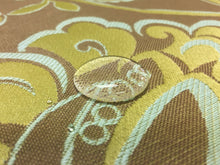 Load image into Gallery viewer, Olive Green Aqua Blue Brown Floral Botanical Water &amp; Stain Resistant Upholstery Fabric