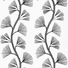 Load image into Gallery viewer, SCHUMACHER GINKGO EMBROIDERY FABRIC / JET