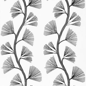 SCHUMACHER GINKGO EMBROIDERY FABRIC / JET