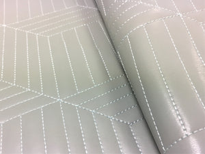Brentano Perspective 3920-03 Dewdrop Grey Quilted Matelasse Geometric Faux Leather Upholstery Vinyl