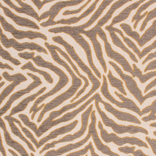 Tiger Zebra Animal Pattern Upholstery Fabric Beige / Graystone PRV2