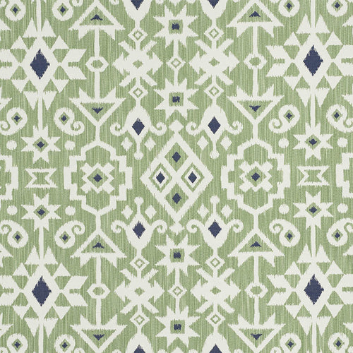 SCHUMACHER CRUSOE IKAT FABRIC / GREEN