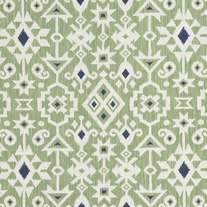 SCHUMACHER CRUSOE IKAT FABRIC / GREEN