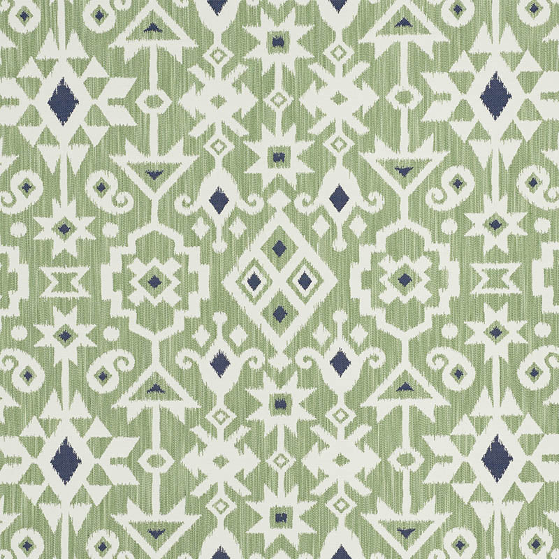 SCHUMACHER CRUSOE IKAT FABRIC / GREEN