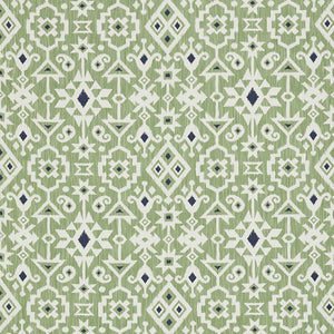 SCHUMACHER CRUSOE IKAT FABRIC / GREEN