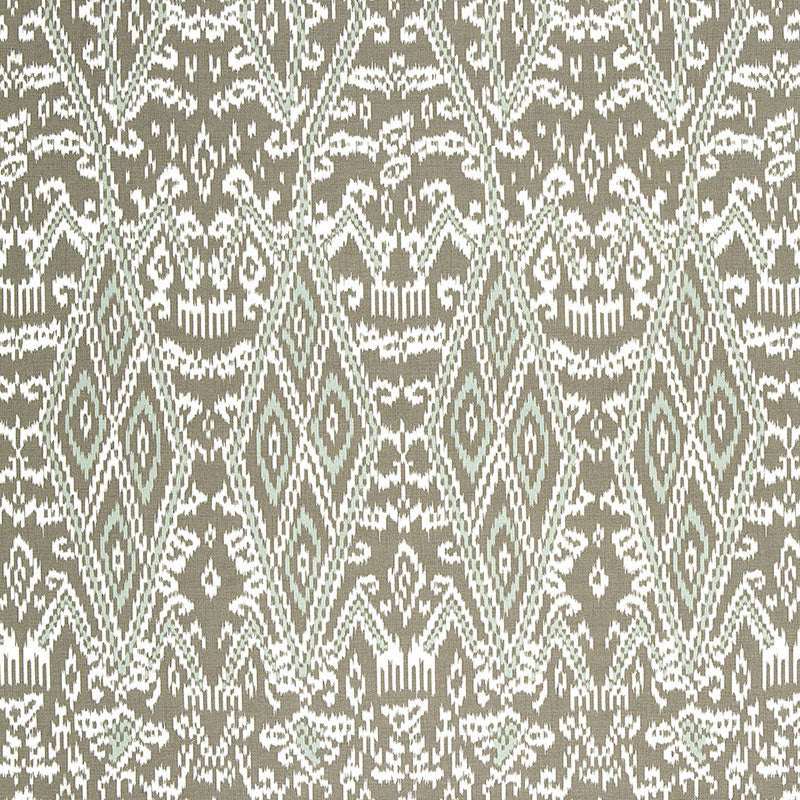 SCHUMACHER MAYA IKAT PRINT FABRIC / GREIGE