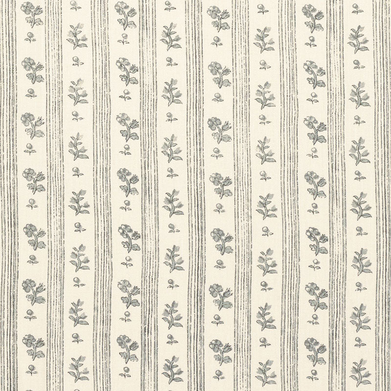 SCHUMACHER CABANON STRIPE FABRIC 175961 / GRIS