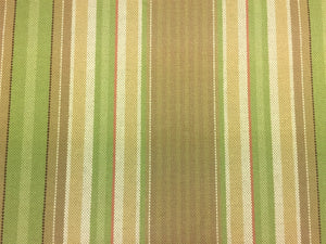 Green Beige Coral Brown Taupe Stripe Indoor Outdoor Performance Upholstery Fabric