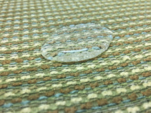 Load image into Gallery viewer, Green Beige Aqua Blue Caramel Textured Stripe Water &amp; Stain Resistant Upholstery Fabric