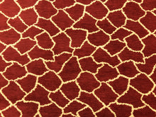 Load image into Gallery viewer, 30.5&quot; of Designer Reversible Giraffe African Animal Pattern Abstract Beige Rusty Brown Chenille Upholstery Fabric