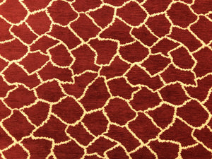 30.5" of Designer Reversible Giraffe African Animal Pattern Abstract Beige Rusty Brown Chenille Upholstery Fabric