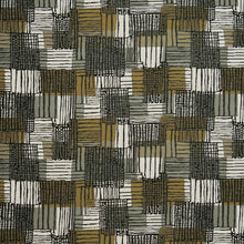 Load image into Gallery viewer, Essentials Heavy Duty Geometric Abstract Upholstery Drapery Fabric / Olive Black Gray White