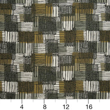Load image into Gallery viewer, Essentials Heavy Duty Geometric Abstract Upholstery Drapery Fabric / Olive Black Gray White