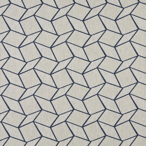 Essentials Heavy Duty Upholstery Geometric Fabric / Blue White