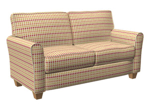Essentials Upholstery Drapery Geometric Fabric / Burgundy Coral Yellow