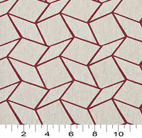 Essentials Heavy Duty Upholstery Geometric Fabric / Burgundy White