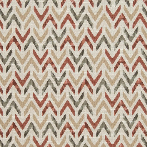 Essentials Heavy Duty Geometric Upholstery Drapery Fabric / Coral Beige Sage