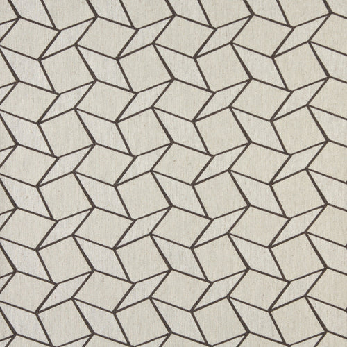 Essentials Heavy Duty Upholstery Geometric Fabric / Dark Brown White