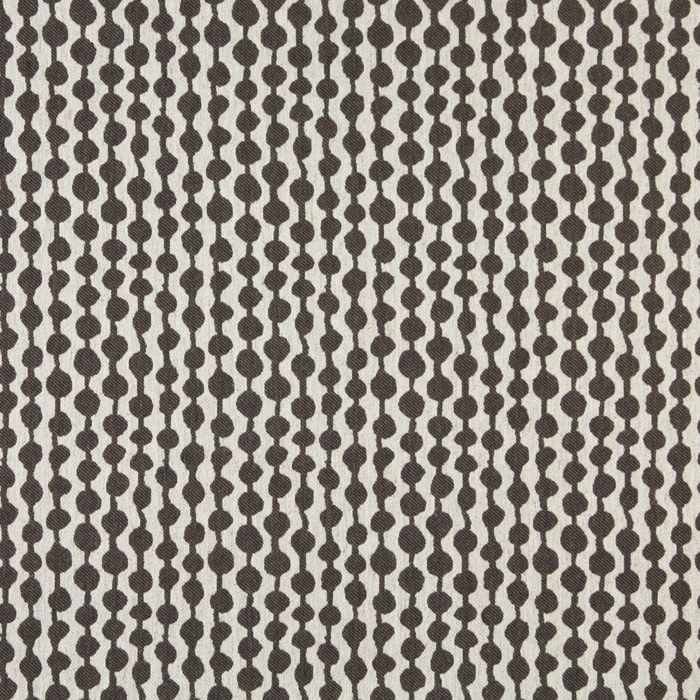 Essentials Heavy Duty Upholstery Geometric Fabric / Dark Brown White