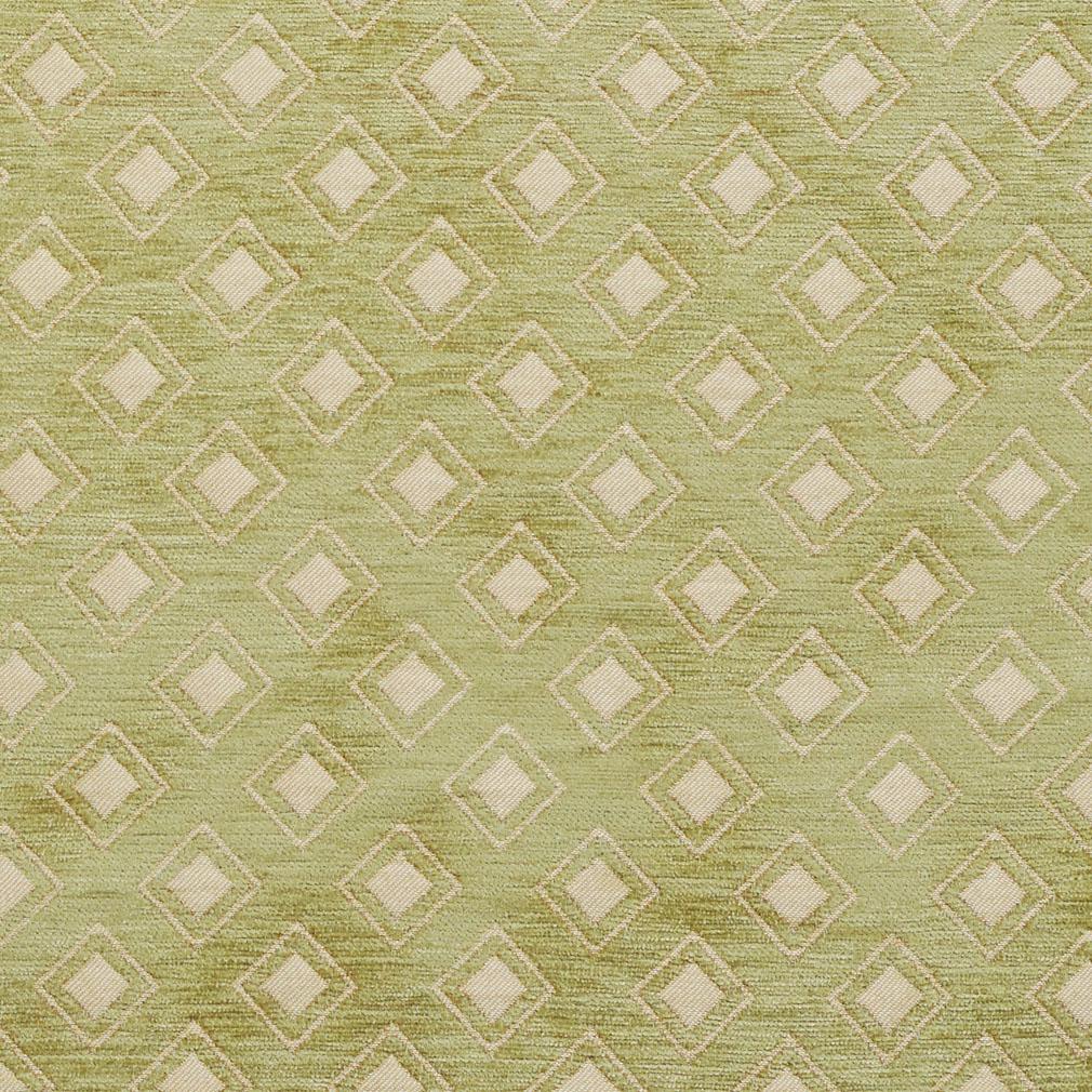 Essentials Heavy Duty Geometric Diamond Upholstery Fabric / Olive Green Beige
