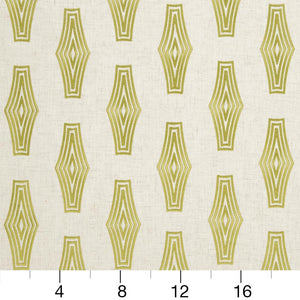 Essentials Heavy Duty Geometric Embroidered Upholstery Drapery Fabric / Gold White