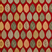 Load image into Gallery viewer, Essentials Outdoor Upholstery Drapery Geometric Leaves Fabric / Red
