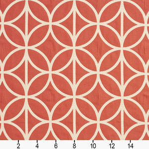 Essentials Upholstery Drapery Geometric Medallion Fabric / Coral