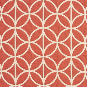 Essentials Upholstery Drapery Geometric Medallion Fabric / Coral