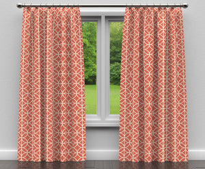 Essentials Upholstery Drapery Geometric Medallion Fabric / Coral