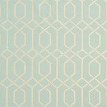 Load image into Gallery viewer, Essentials Upholstery Drapery Geometric Trellis Fabric / Aqua Blue
