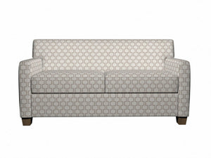Essentials Heavy Duty Upholstery Geometric Trellis Fabric / Beige White