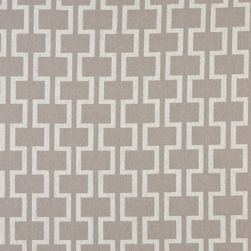 Essentials Heavy Duty Upholstery Geometric Trellis Fabric / Beige White