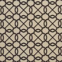 Load image into Gallery viewer, Essentials Outdoor Upholstery Drapery Geometric Trellis Fabric / Black Beige