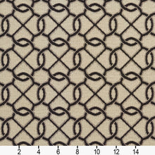 Load image into Gallery viewer, Essentials Outdoor Upholstery Drapery Geometric Trellis Fabric / Black Beige