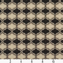 Load image into Gallery viewer, Essentials Outdoor Upholstery Drapery Geometric Trellis Fabric / Black Beige