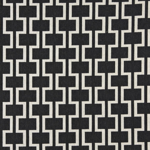 Essentials Heavy Duty Upholstery Geometric Trellis Fabric / Black White