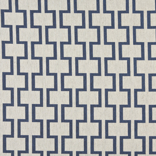 Essentials Heavy Duty Upholstery Geometric Trellis Fabric / Blue White
