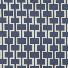 Load image into Gallery viewer, Essentials Heavy Duty Upholstery Geometric Trellis Fabric / Blue White