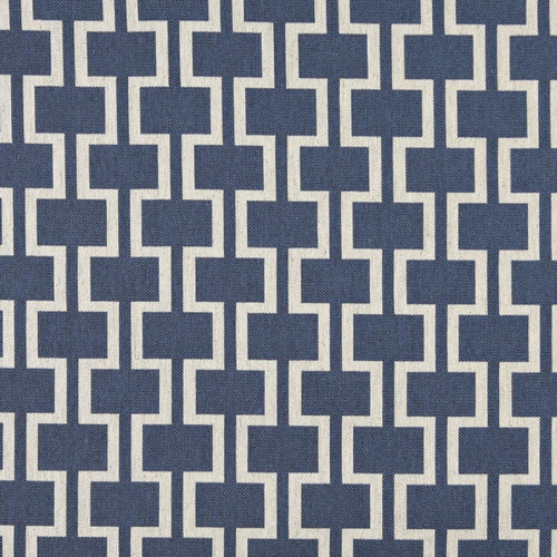 Essentials Heavy Duty Upholstery Geometric Trellis Fabric / Blue White