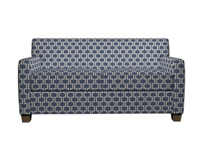 Essentials Heavy Duty Upholstery Geometric Trellis Fabric / Blue White