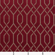 Load image into Gallery viewer, Essentials Heavy Duty Geometric Trellis Upholstery Drapery Fabric / Burgundy