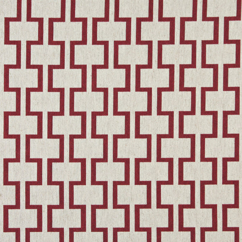 Essentials Heavy Duty Upholstery Geometric Trellis Fabric / Burgundy White