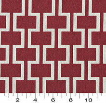 Load image into Gallery viewer, Essentials Heavy Duty Upholstery Geometric Trellis Fabric / Burgundy White