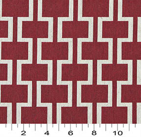 Essentials Heavy Duty Upholstery Geometric Trellis Fabric / Burgundy White